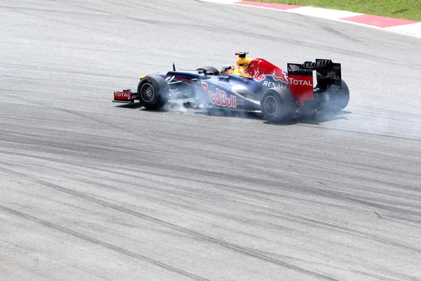 Sepang, Malaysia - 23. März: Webber des Red-Bull-Rennstalls — Stockfoto
