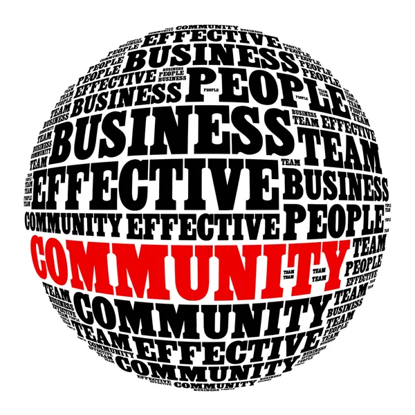 topluluk metin kolaj küre şeklinde bir izole beyaz arka plan oluşur.