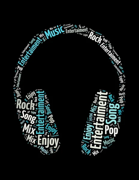 kulaklık şeklinde oluşan müzik metin kolaj