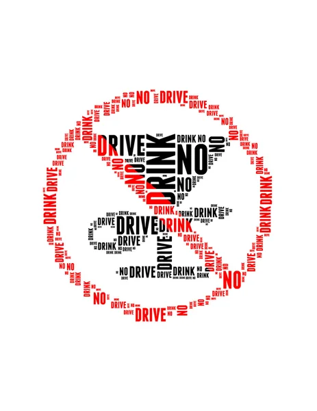 No drink drive info text collage komponiert in form von no dri — Stockfoto