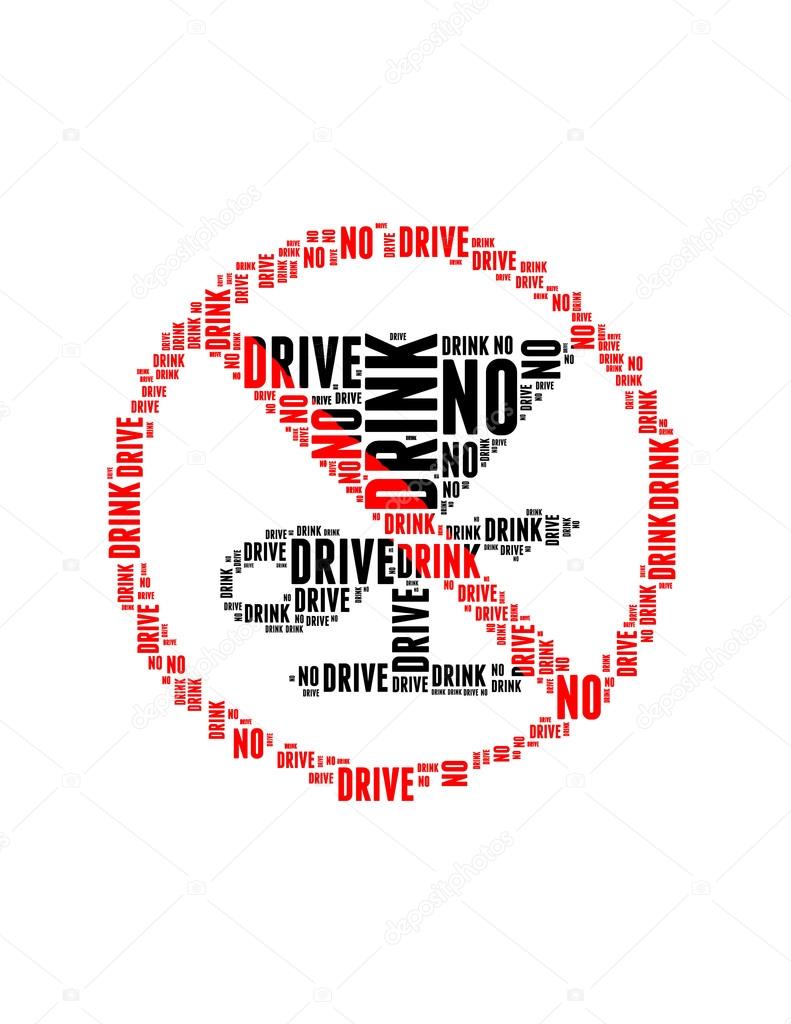no drink drive info text collage Composed in the shape of no dri