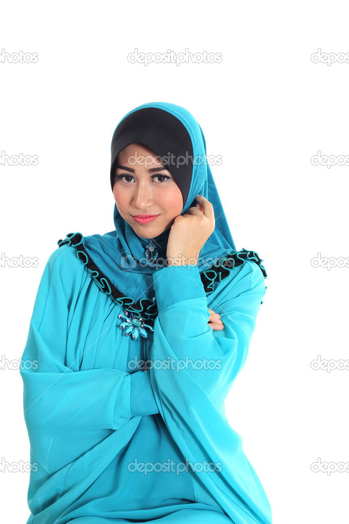 Beautiful Muslim fashion girl isolated on white