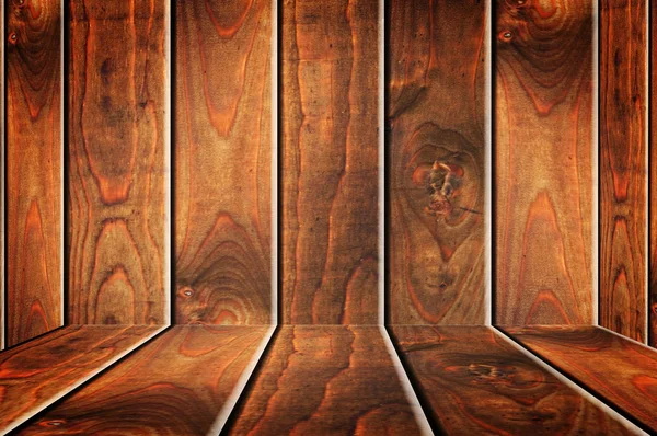 Quarto de madeira vazio em estilo grunge — Fotografia de Stock
