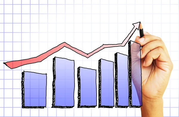Dibujo a mano masculino un gráfico —  Fotos de Stock