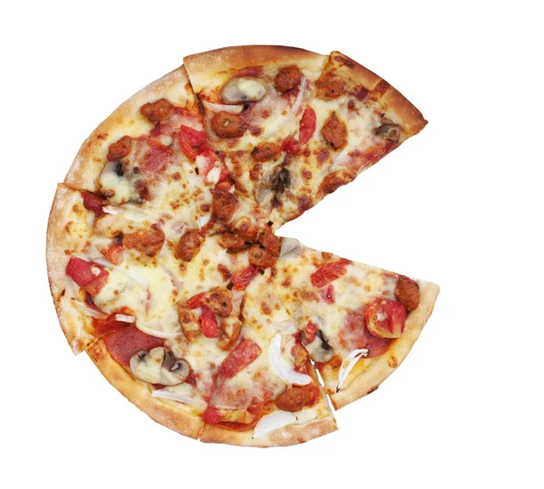 Πίτσα με λευκό φόντο — Φωτογραφία Αρχείου