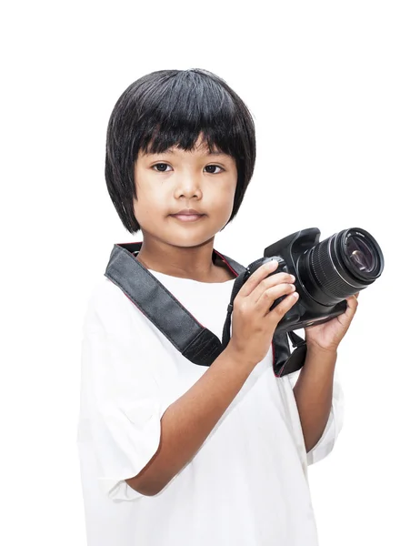 Children with digital camera — Stock Photo, Image