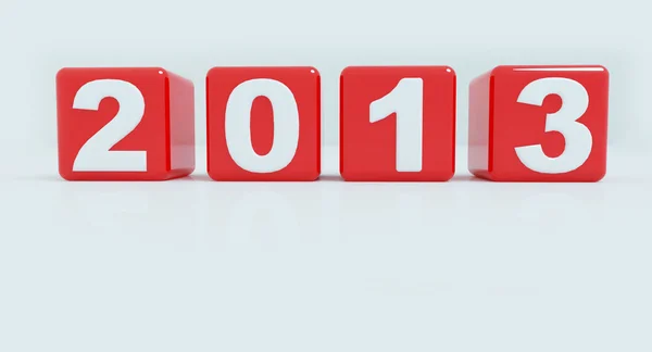 2013 in red cube — Stock Photo, Image