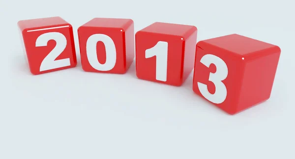 2013 in red cube — Stock Photo, Image