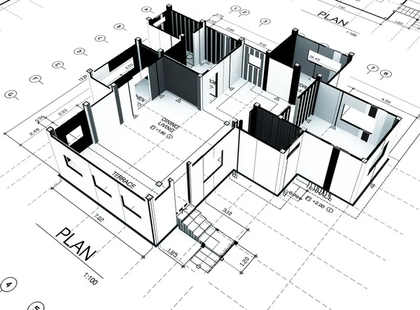 Home plot plan — Stock Photo, Image
