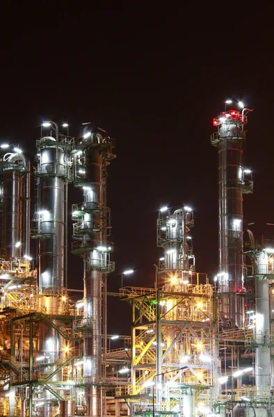石油、化学プラント - 夜景 — ストック写真