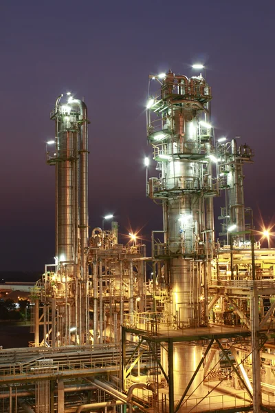 Lighting of Petrochemical factory in night Time — Stock Photo, Image