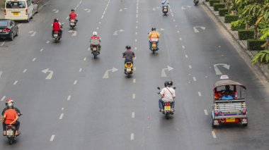 Yoğun trafikte şehir, bangkok, Tayland