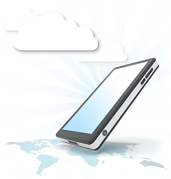 Inteligentny telefon z chmura komunikacji — Zdjęcie stockowe