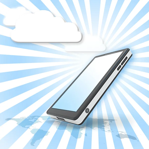Inteligentny telefon z chmura komunikacji — Zdjęcie stockowe