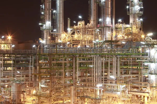 Chemical plant in night time — Stok Foto