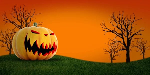 Zucca di Halloween con sfondo — Foto Stock