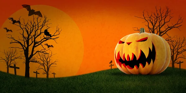 Halloween pumpkin with background — Stock Photo, Image