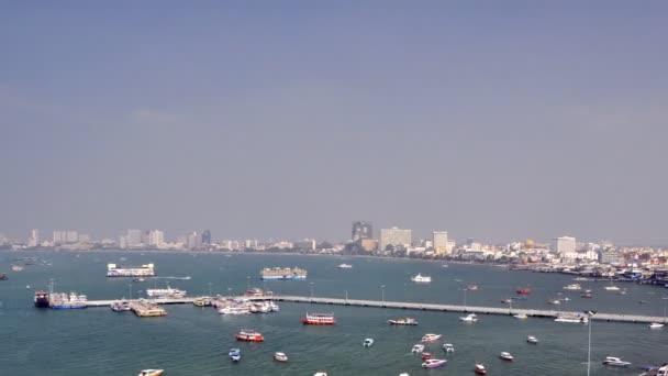 Zeitraffer der Bucht von Pattaya, Thailand — Stockvideo