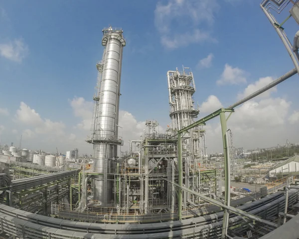 Refinery plant in wide lens — Stock Photo, Image