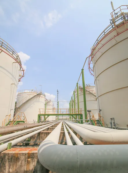 Tank storage with blue sky — Stock Photo, Image