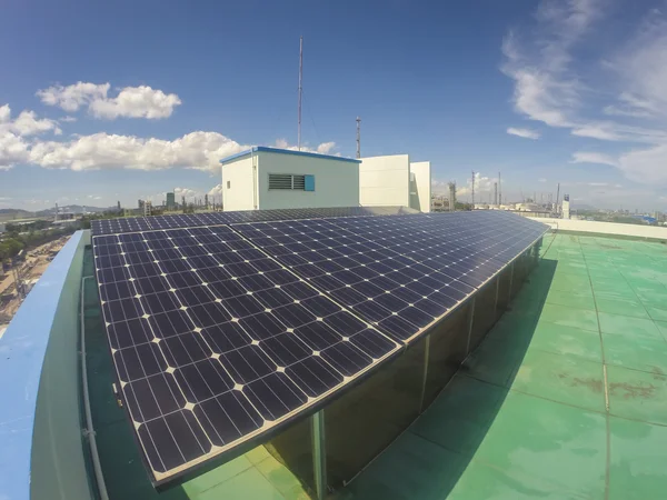 Reflexion of the sky on Solar cell — Stock Photo, Image