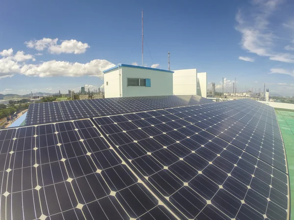 Reflexion of the sky on Solar cell — Stock Photo, Image