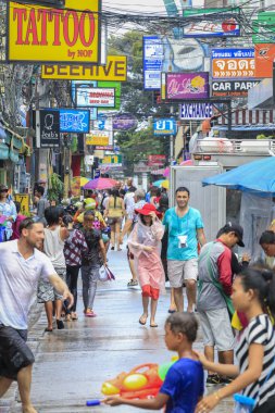 Pattaya city, Tayland - 19 Nisan 2014: Tay Yeni kutlama