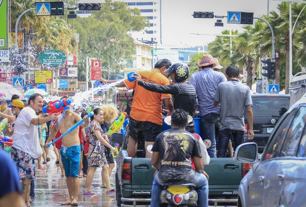Pattaya city, Tayland - 19 Nisan 2014: Tay Yeni kutlama