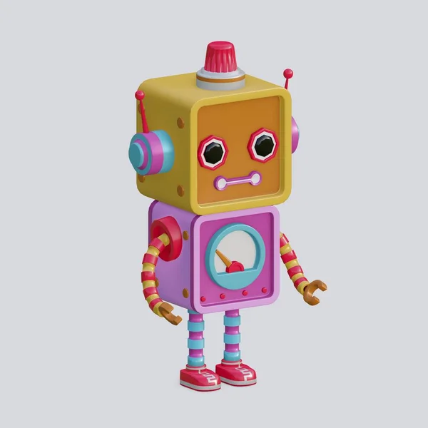 Robot Toy Isolated White Background Isometric View Generate — Stock Photo, Image