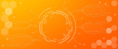 Web sitesi başlık pankartı, turuncu arka planlı modern grafik teknolojisi teması