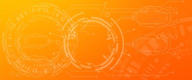 Web sitesi başlık pankartı, turuncu arka planlı modern grafik teknolojisi teması