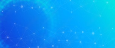 Web sitesi başlık pankartı, mavi arkaplan ile modern grafik teknolojisi teması