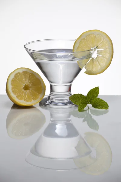 Aromatiska gin tonic med citron — Stockfoto