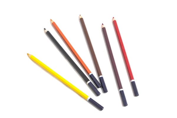 Lápices de color sobre un fondo blanco — Foto de Stock