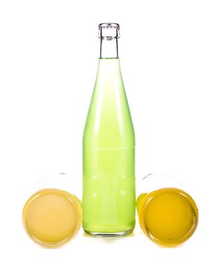 Three bottles of lemonade