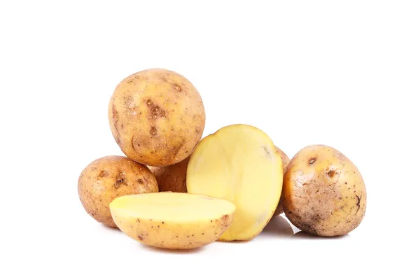 Fresh potatoes isolated over white background — Stock Photo, Image