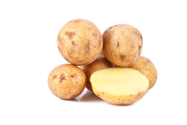 Fresh potatoes isolated over white background — Stock Photo, Image