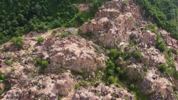 Vzdušný Pohled Dolů Stromě Čistý Pro Těžbu Červené Půdy — Stock video