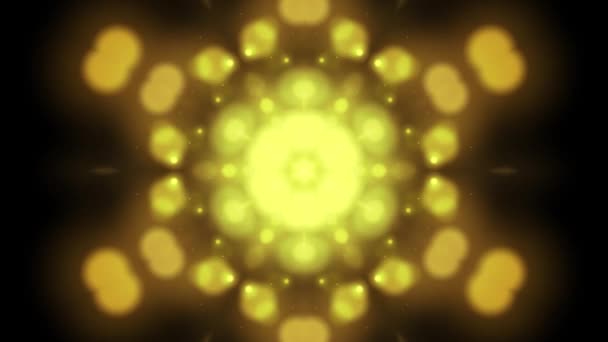Animación Abstracta Caleidoscopio Oro Amarillo Efecto Abstracto — Vídeos de Stock