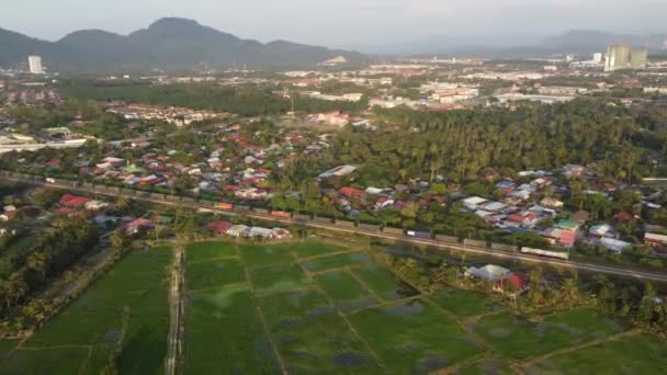 Bukit Mertajam Penang Malezja Stycznia 2021 Kolejka Kontenerowa Jest Poruszana — Wideo stockowe