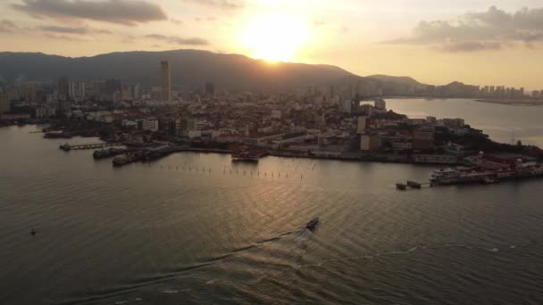 Georgetown Penang Maleisië Mei 2021 Penang Passagiersveerboot Arriveert Aan Steiger — Stockvideo