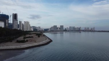 Georgetown, Penang, Malezya - 20 Ekim 2021: Gurney Rıhtımı yakınlarındaki Hava Görüntüleme Alanı