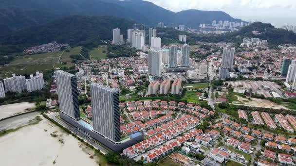 Georgetown Penang Malezja Października 2021 Apartament Widokiem Lotu Ptaka City — Wideo stockowe
