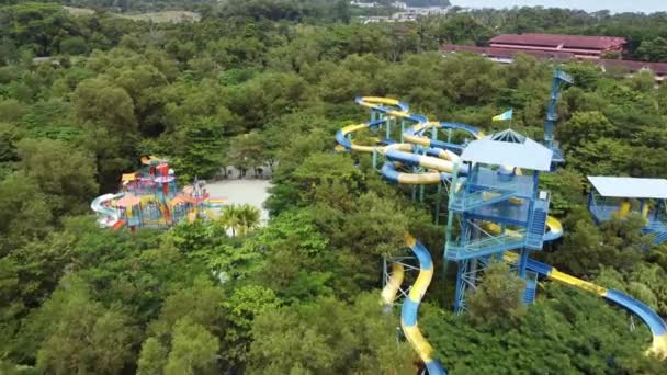 Georgetown Penang Malaysia Oct 2021 Escape Water Theme Park Aerial — Stock Video