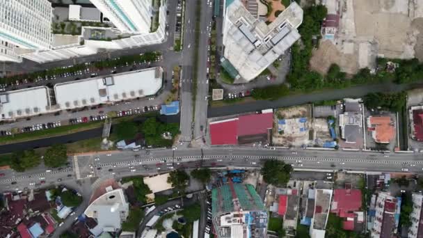 Georgetown Penang Malasia Nov 2021 Vista Arriba Abajo Del Tráfico — Vídeos de Stock