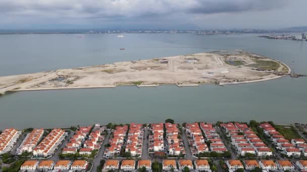 Aerial View Reclamation Land Gurney Wharf Residential Area — Stock Video