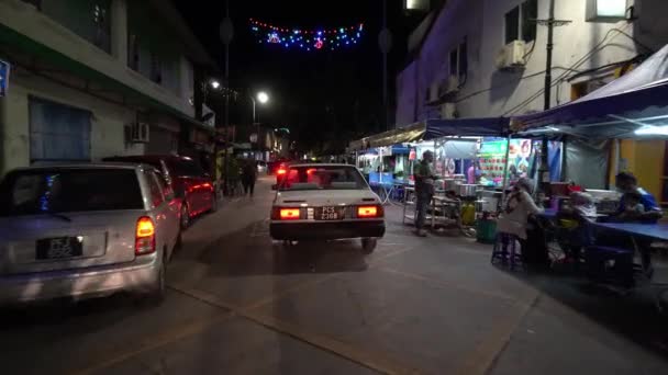Georgetown Penang Malásia Janeiro 2021 Little India Food Stall Night — Vídeo de Stock