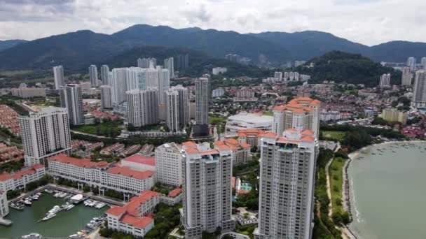 Джорджтаун Пенанг Малайзия Октября 2021 Года Вид Воздуха Танджунг Токонг — стоковое видео