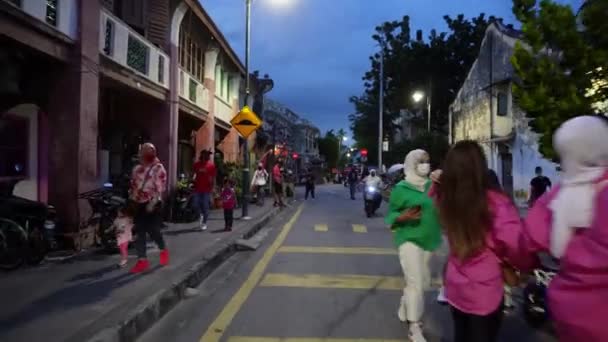 Georgetown Penang Malesia Dicembre 2021 Visita Turistica Armenian Street All — Video Stock