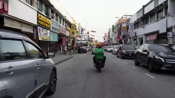 Georgetown Penang Malaisie Déc 2021 Déménagement Moto Alimentaire Chulia Street — Video